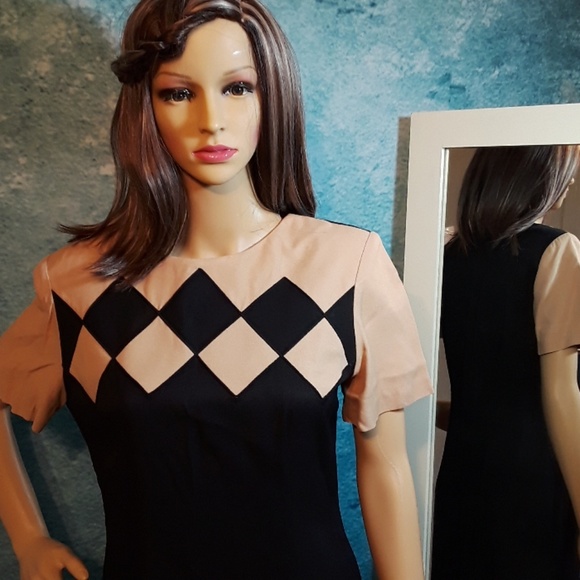 Vintage Dresses & Skirts - Vintage 80s Harlequin print dress by Scarlett sz 8